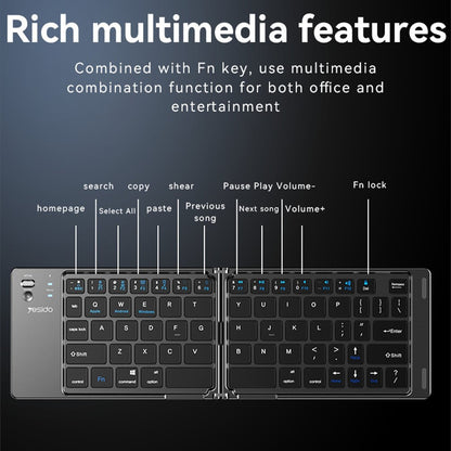 Teclado Dobrável Bluetooth Yesido KB27, Preto