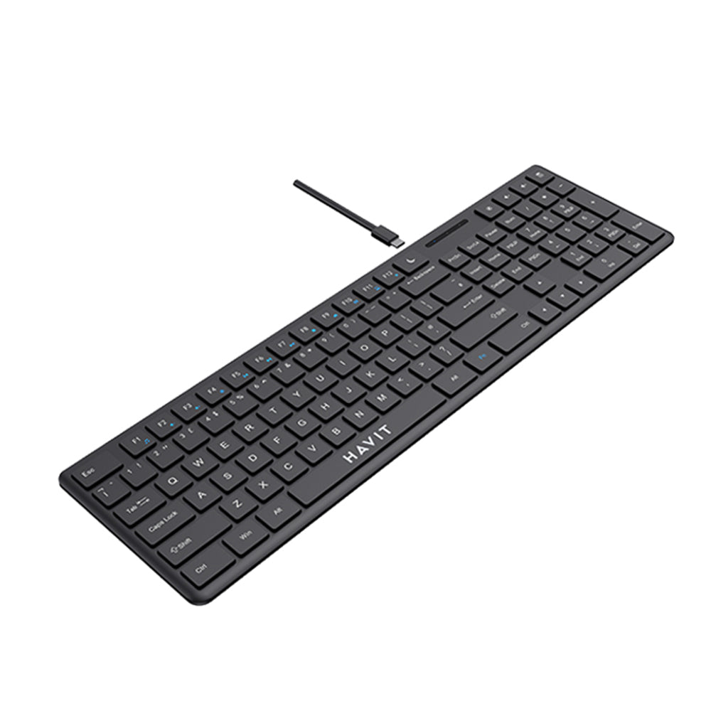 Teclado Wired USB HAVIT KB252, USB-C, 1.5m, Preto