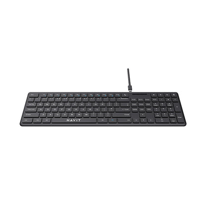 Teclado Wired USB HAVIT KB252, USB-C, 1.5m, Preto