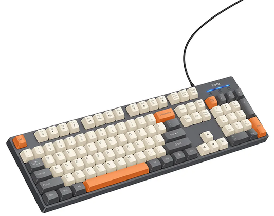 Teclado com Fio USB HOCO GM61 Tri-Color, 1,45m, Cinzento