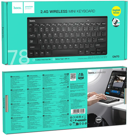 Teclado Wireless HOCO GM70, Preto