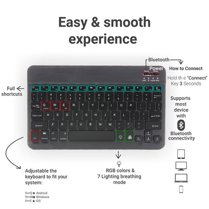 Teclado Wireless Techsuit WK1, RGB, Preto