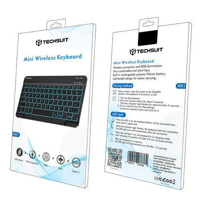 Teclado Wireless Techsuit WK1, RGB, Preto