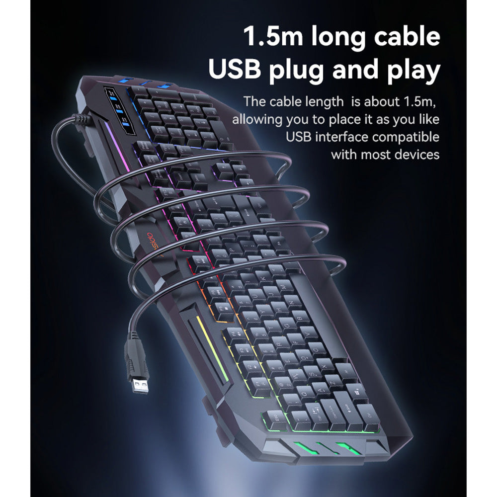 Teclado Wireless Yesido KB21, RGB, 1.5m, Preto