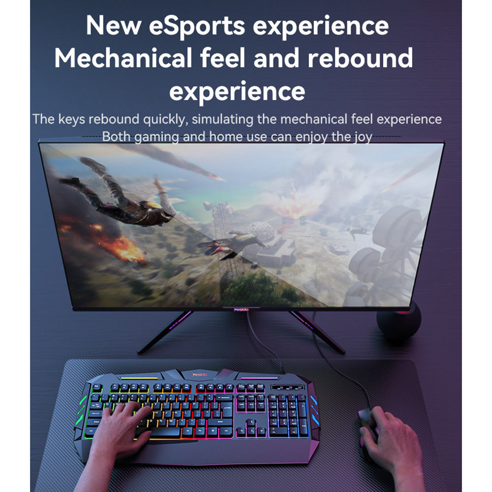 Teclado Wireless Yesido KB21, RGB, 1.5m, Preto