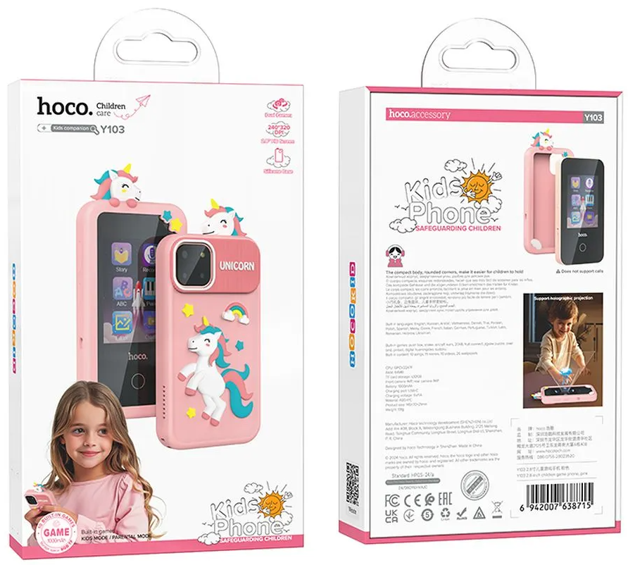 Telemóvel HOCO Y103 Kids, Ecrã 2.8 polegadas, Rosa
