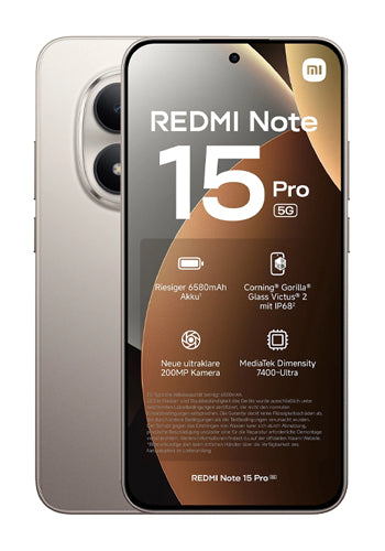 Telemóvel Xiaomi Redmi Note 15 Pro 5G, 256GB, 8GB, Titanium MZB0LZLEU
