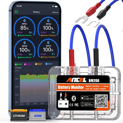 Tester Bluetooth Monitorização Bateria Automóvel Ancel BM200