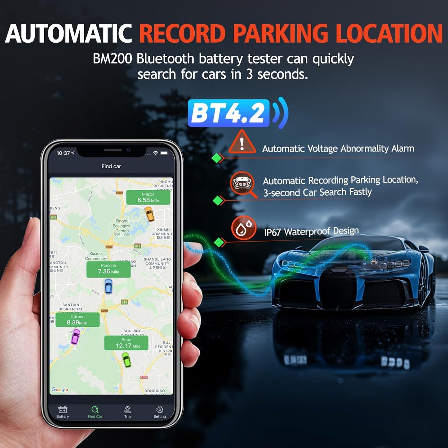 Tester Bluetooth Monitorização Bateria Automóvel Ancel BM200