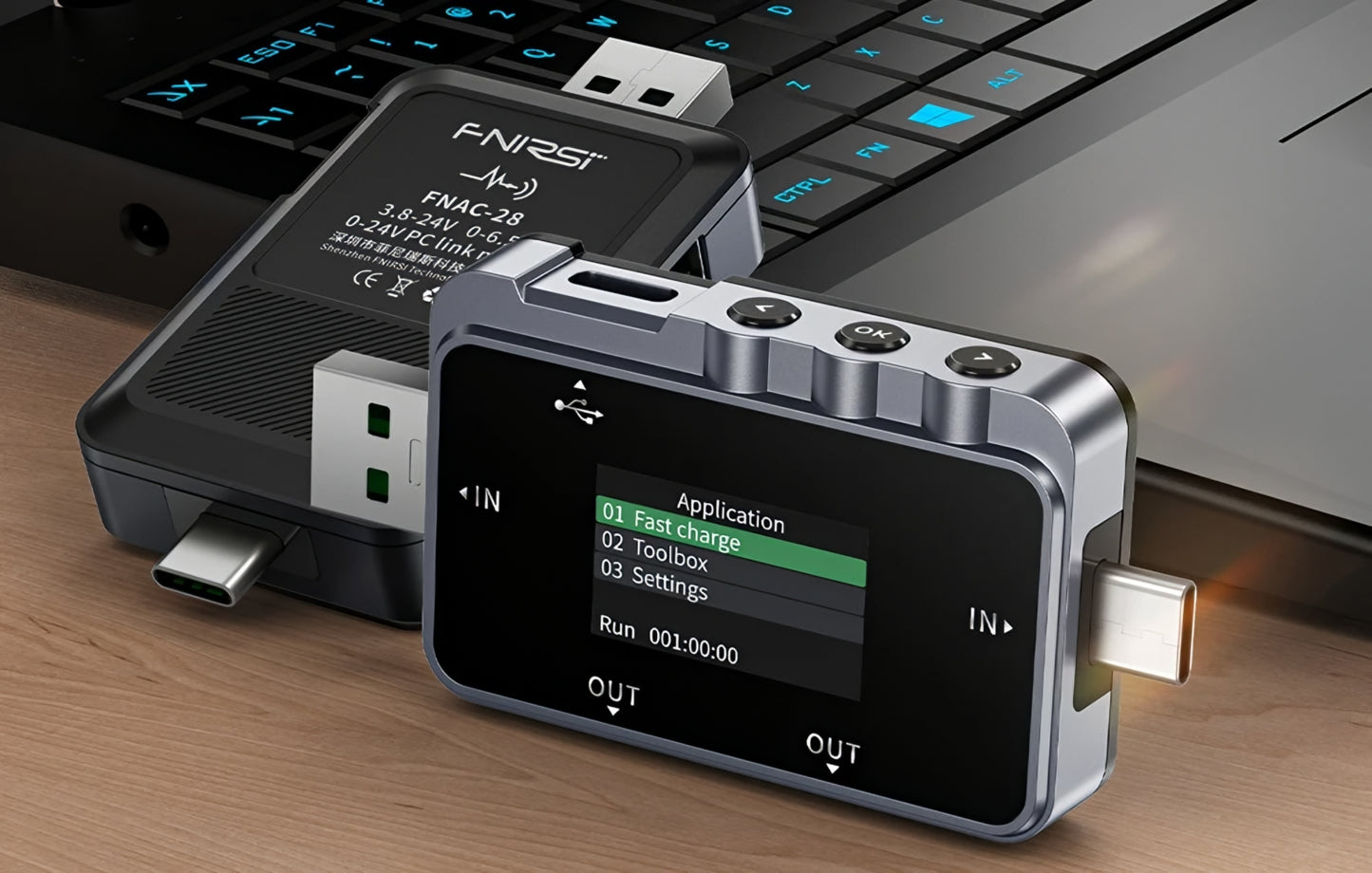 Tester de Serviço Fnirsi FNAC-28, USB-A / USB-C