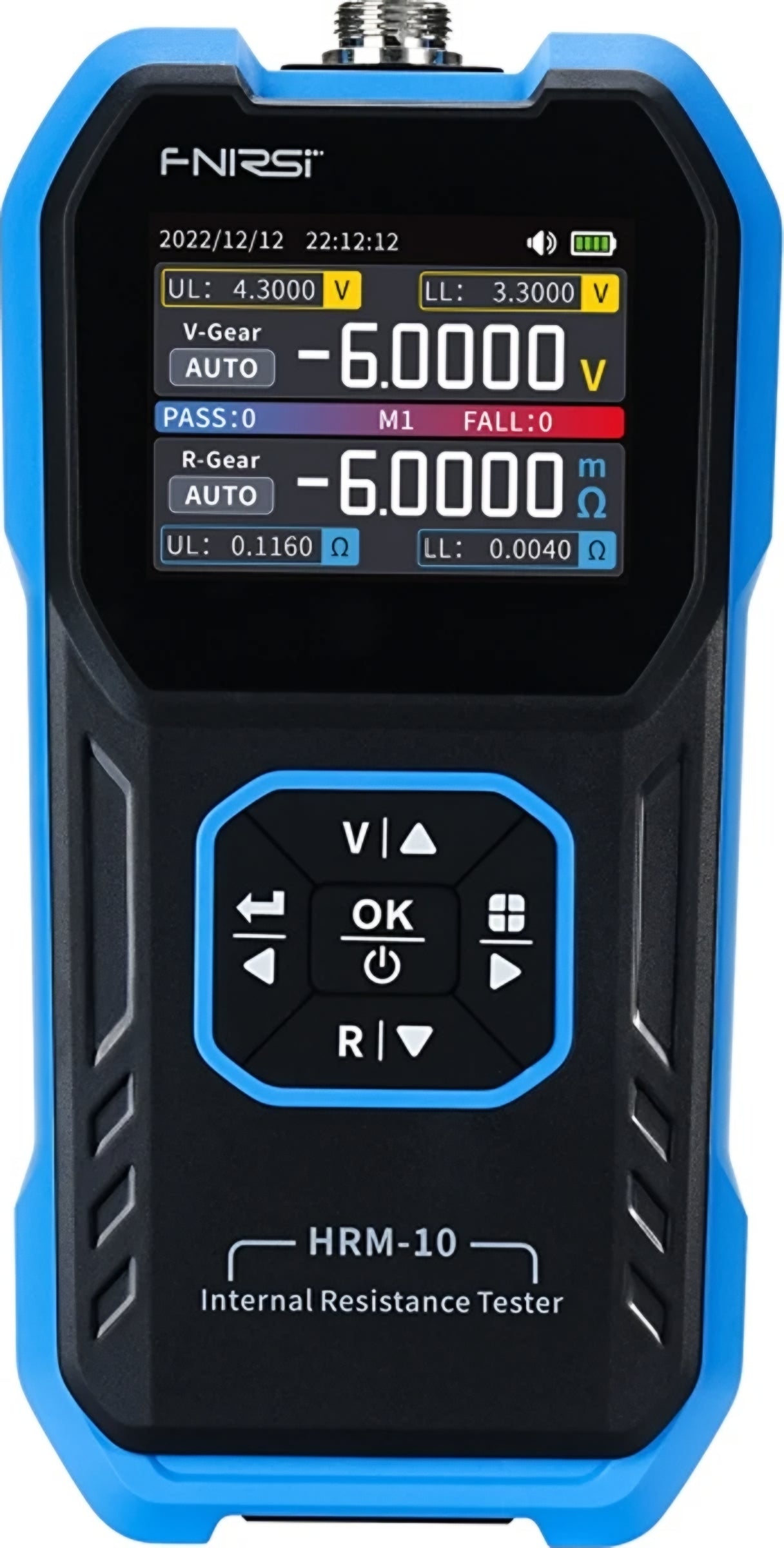 Tester de Serviço Fnirsi HRM-10 para medição da resistência interna e tensão da bateria / acumulador