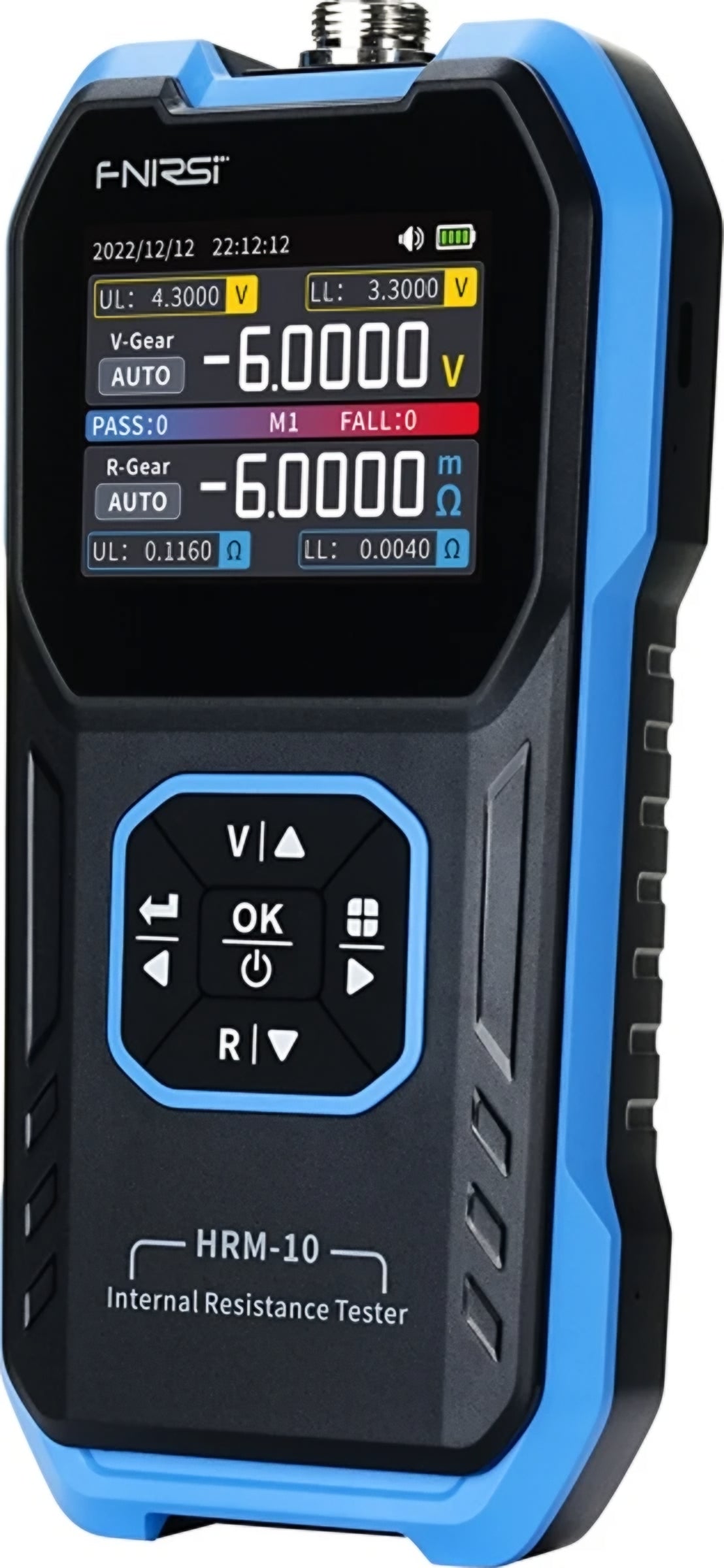 Tester de Serviço Fnirsi HRM-10 para medição da resistência interna e tensão da bateria / acumulador