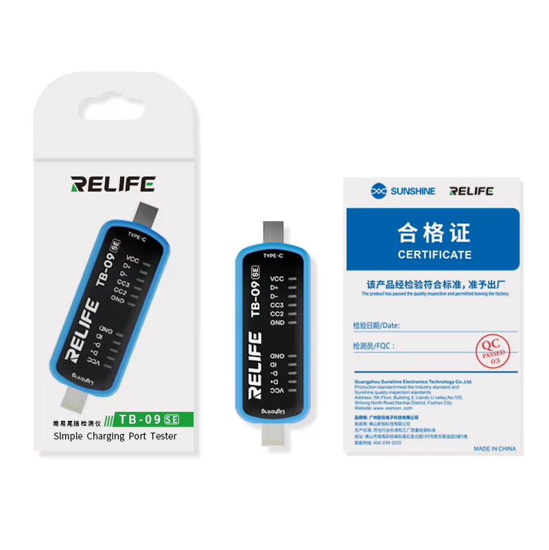 Tester de Serviço Relife TB-09 SE, Lightning / USB-C