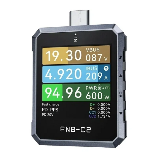 Tester de Voltagem Fnirsi FNB-C2, USB-C