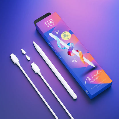 Touch Pen 3MK Wonder para Apple iPad, Versão Ativa, Branco