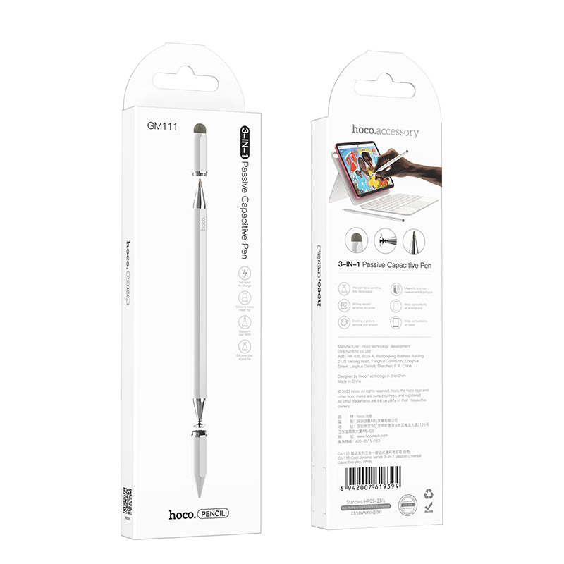 Caneta Touch HOCO GM111 3em1, Branco
