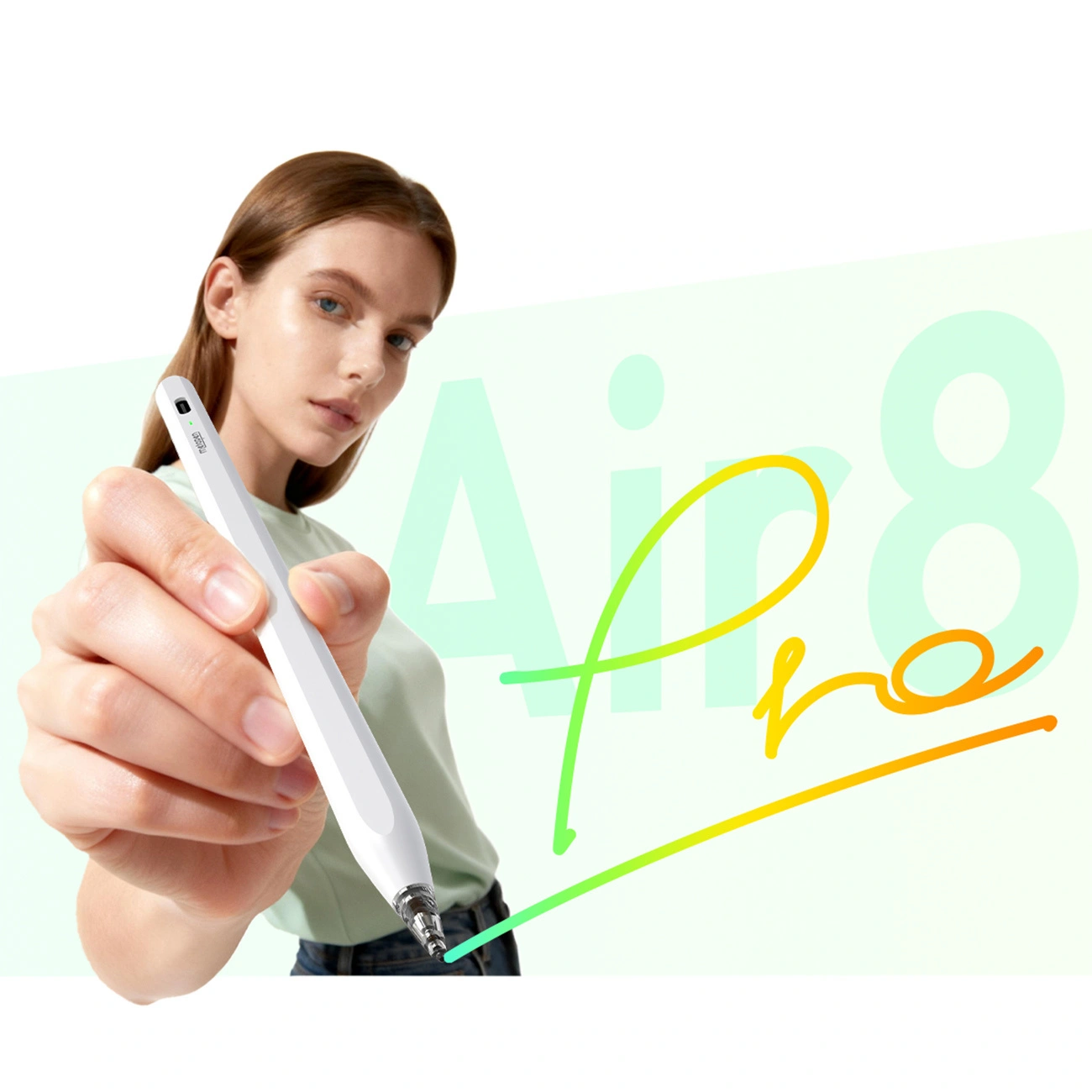 Caneta Touch Metapen Air8 Pro para Apple iPad, Versão Ativa, Branco ME-APP172