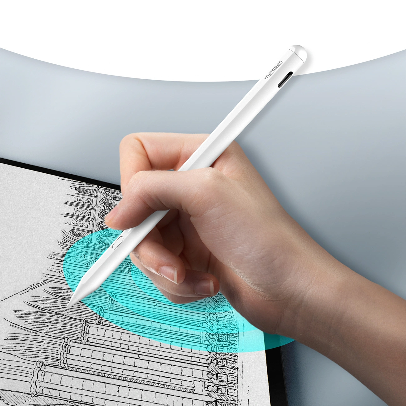 Touch Pen Metapen A11 para Apple iPad, Versão Ativa, Branco ME-APP412