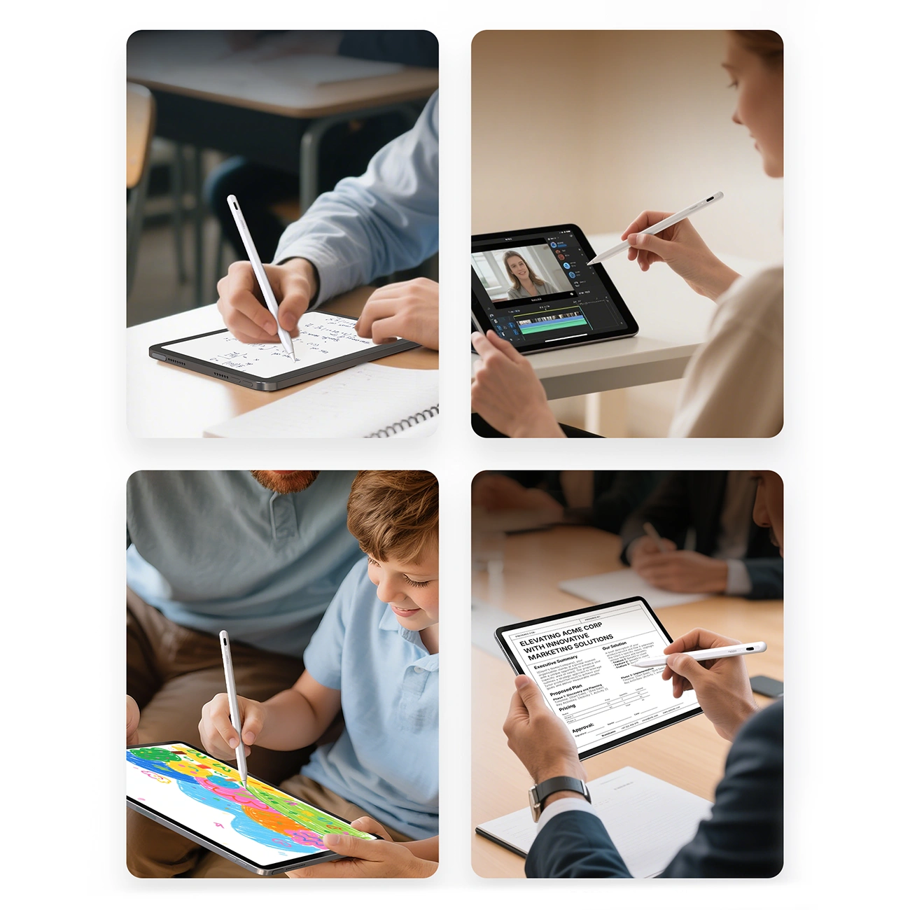 Touch Pen Metapen A8 for Apple iPad, Active Version, White ME-APP152