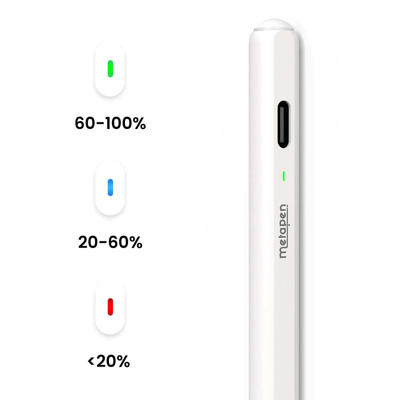 Caneta Touch Metapen Air8 Pro para Apple iPad, Versão Ativa, Branco ME-APP172