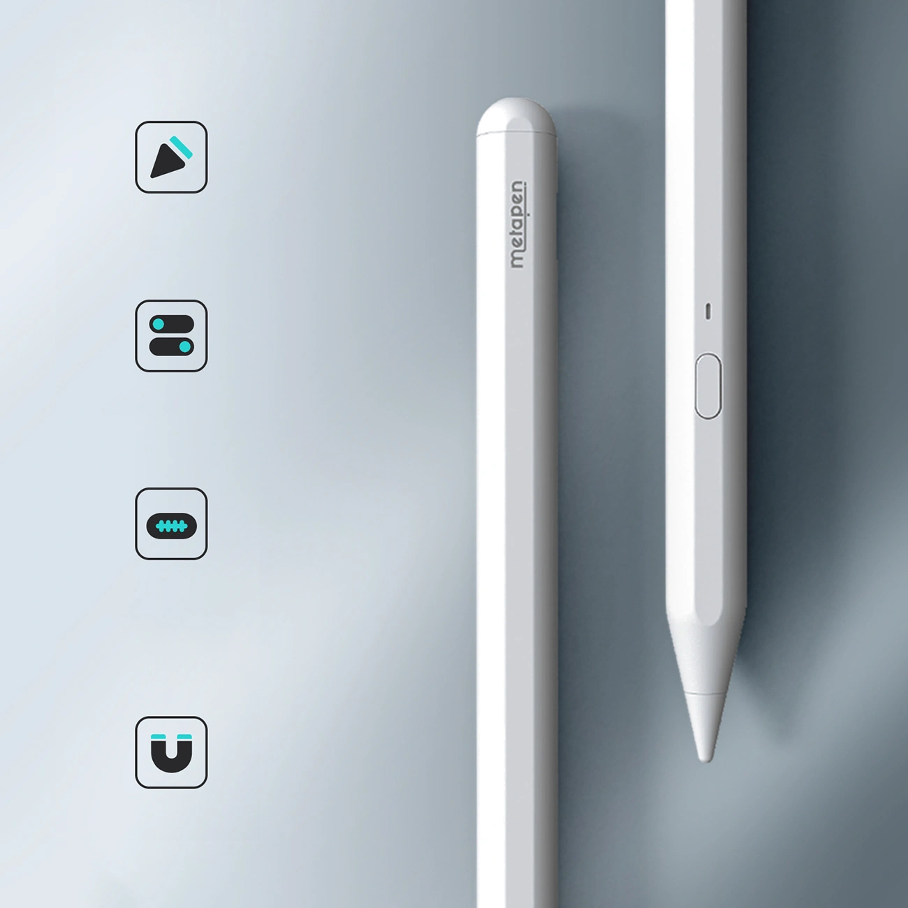 Touch Pen Metapen A11 para Apple iPad, Versão Ativa, Branco ME-APP412
