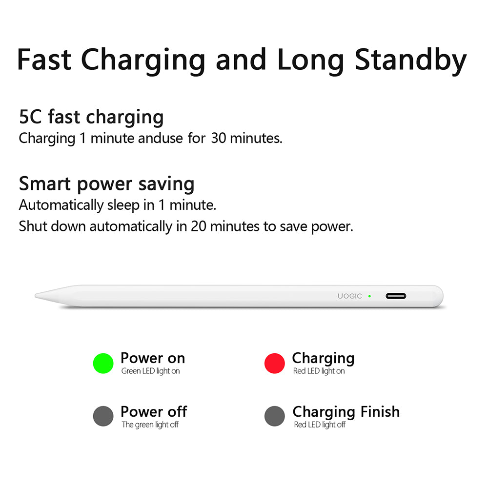 Touch Pen Techsuit AC10-CP para Apple iPad, Versão Ativa, Branco