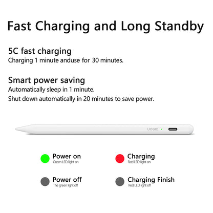 Touch Pen Techsuit AC10-CP para Apple iPad, Versão Ativa, Branco