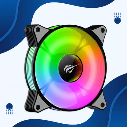 Ventilador HAVIT F2095, RGB, 600RPM - 1800RPM, 38dB, 1.44W, Preto