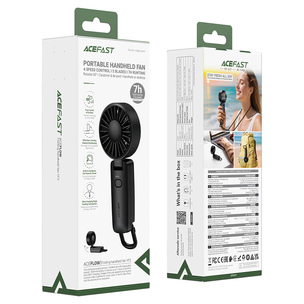 Ventilador Portátil Acefast YF2, Preto
