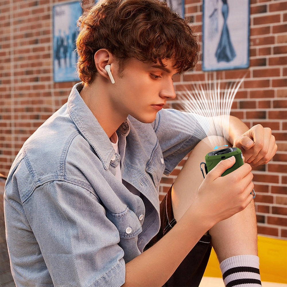 Ventilador Portátil Techsuit Z14 com bateria externa 5000mAh, Verde