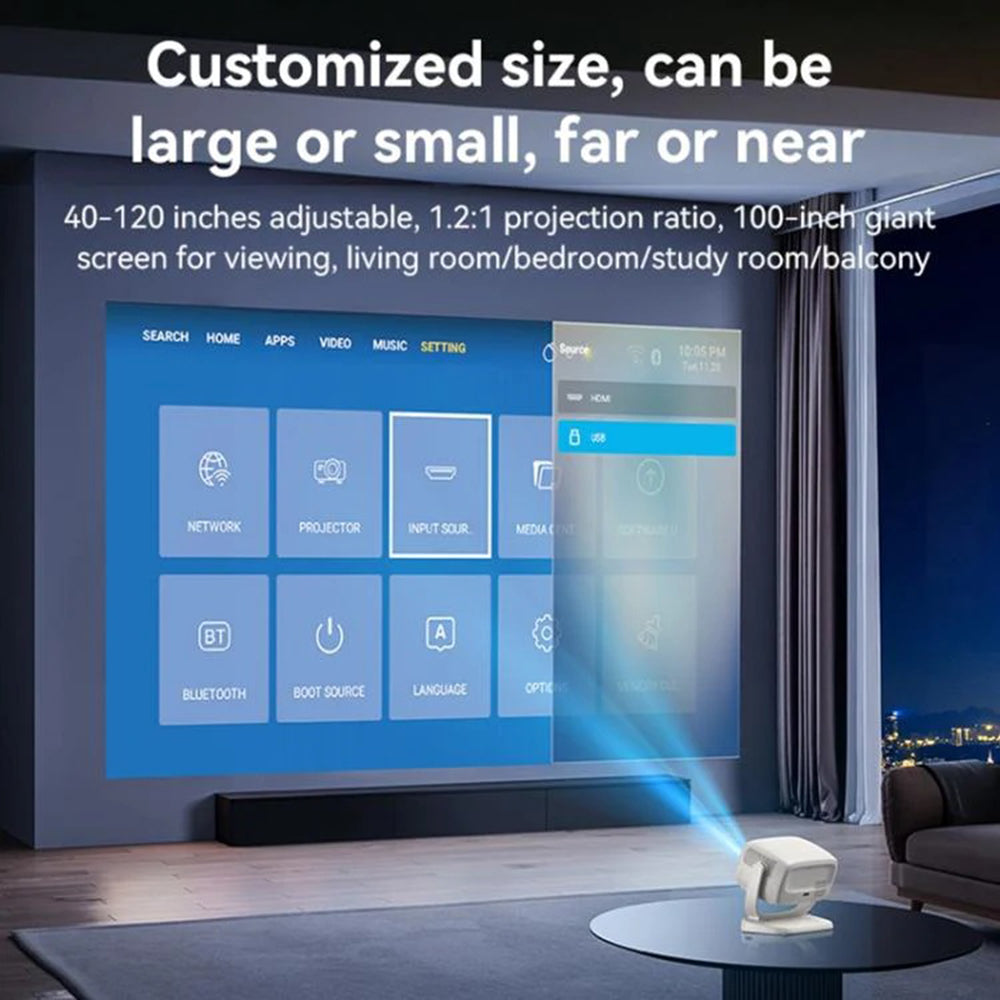 Videoprojetor Yesido TV13, 720P, 190ANSI, Android 9.0, Branco